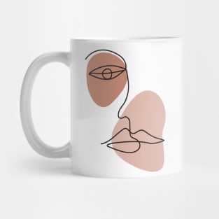 Abstract one line face Mug